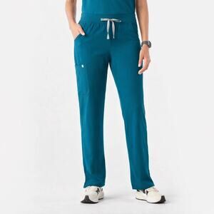 FIGS Kade Cargo Scrub Pants Pacific Teal Blue Technical Collection Nurse PO 2133